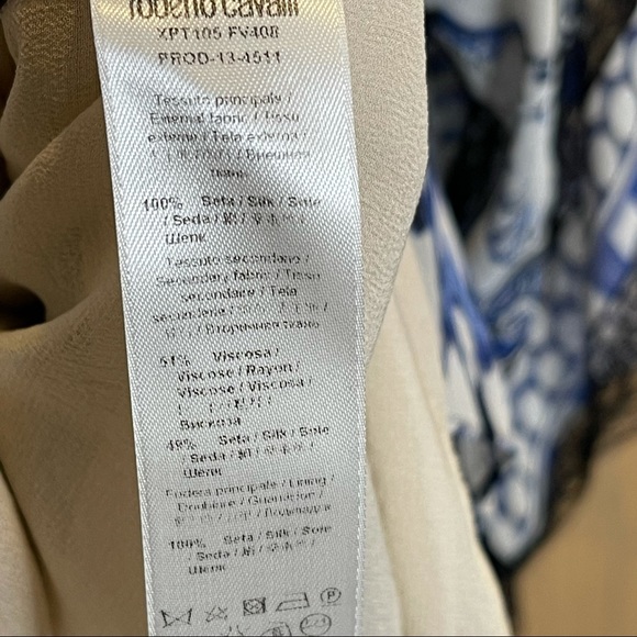 Roberto Cavalli mini Ikat print dress lace details - Picture 7 of 8